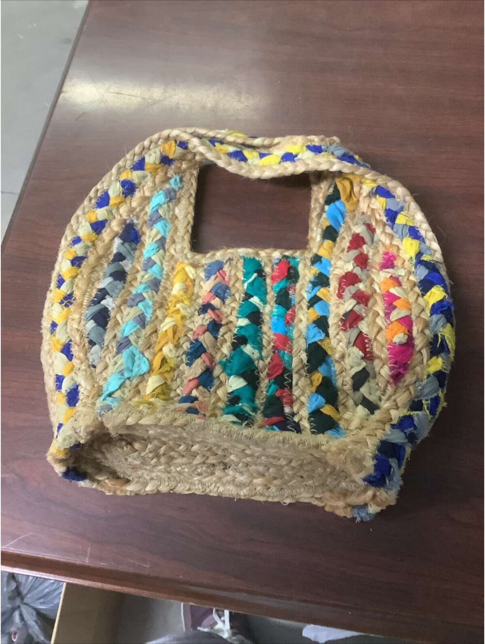 NWT Magid Jute Handbag Boho Beach Vibes Satchel Braided Woven Mixed Media Bag